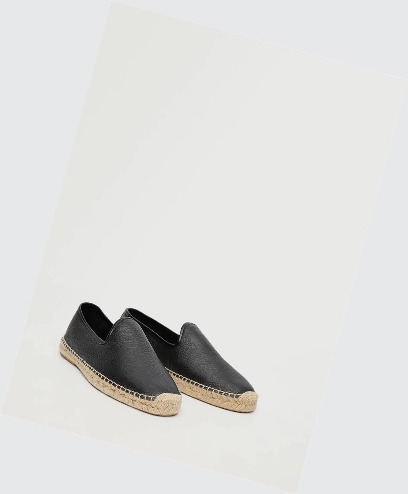 Espadrille Mango Jute Kozene Panske Čierne | SK859656