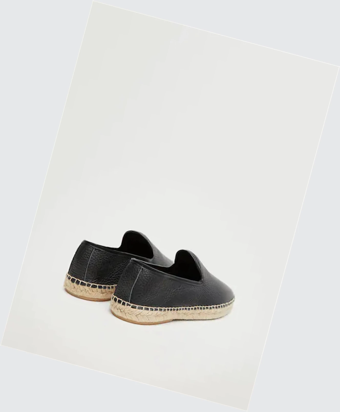 Espadrille Mango Jute Kozene Panske Čierne | SK859656