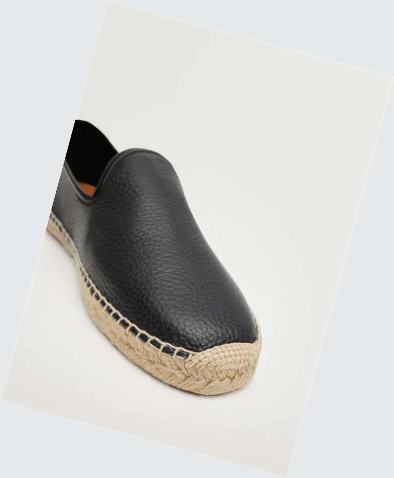 Espadrille Mango Jute Kozene Panske Čierne | SK859656