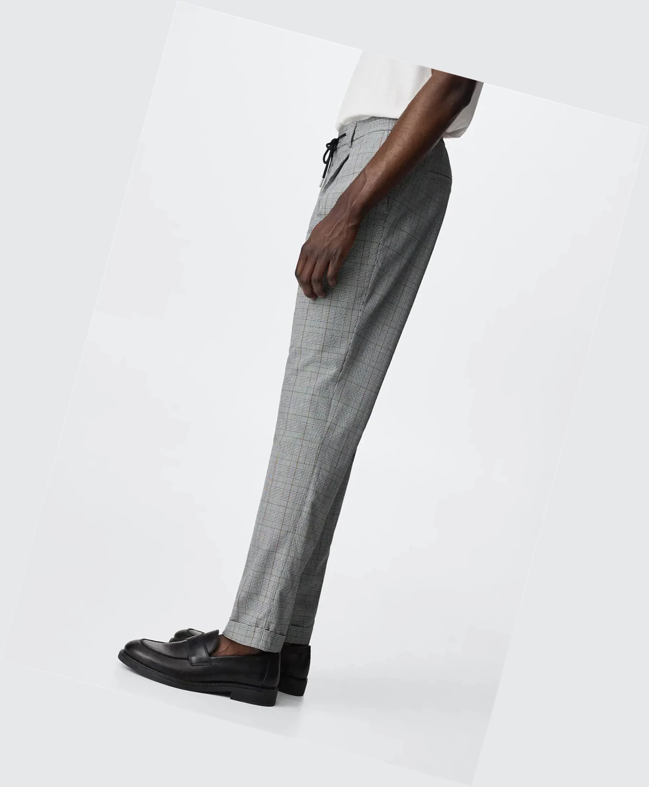 Jogger Nohavice Mango Checked Panske Siva | SK861067