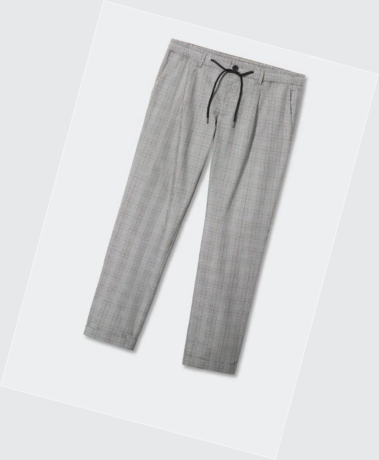 Jogger Nohavice Mango Checked Panske Siva | SK861067