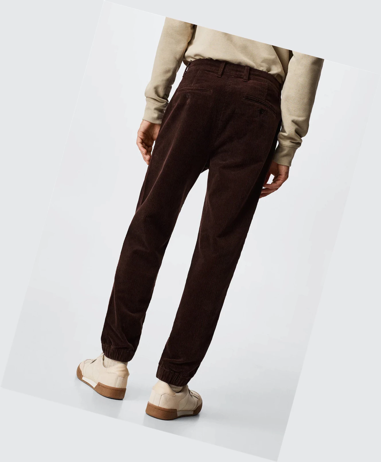 Jogger Nohavice Mango Corduroy Panske Wine | SK861057