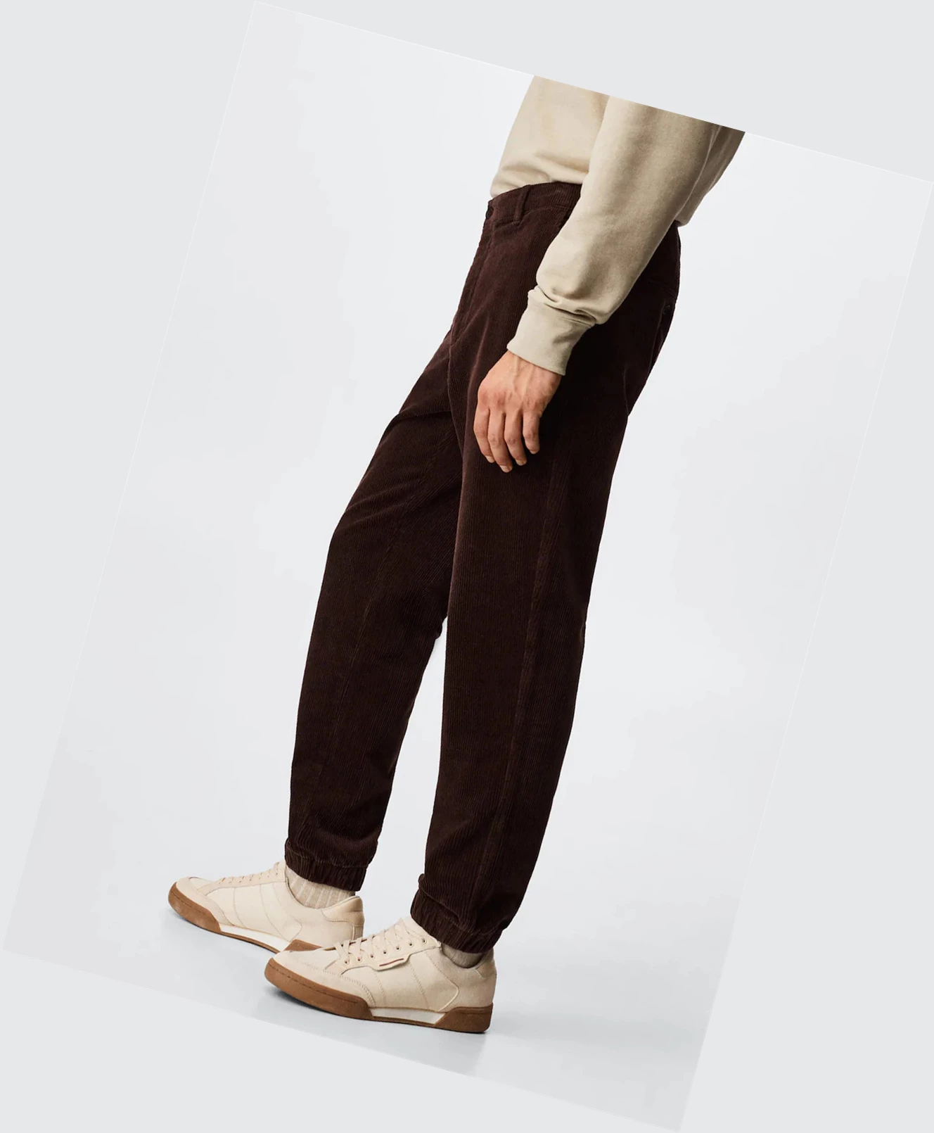 Jogger Nohavice Mango Corduroy Panske Wine | SK861057