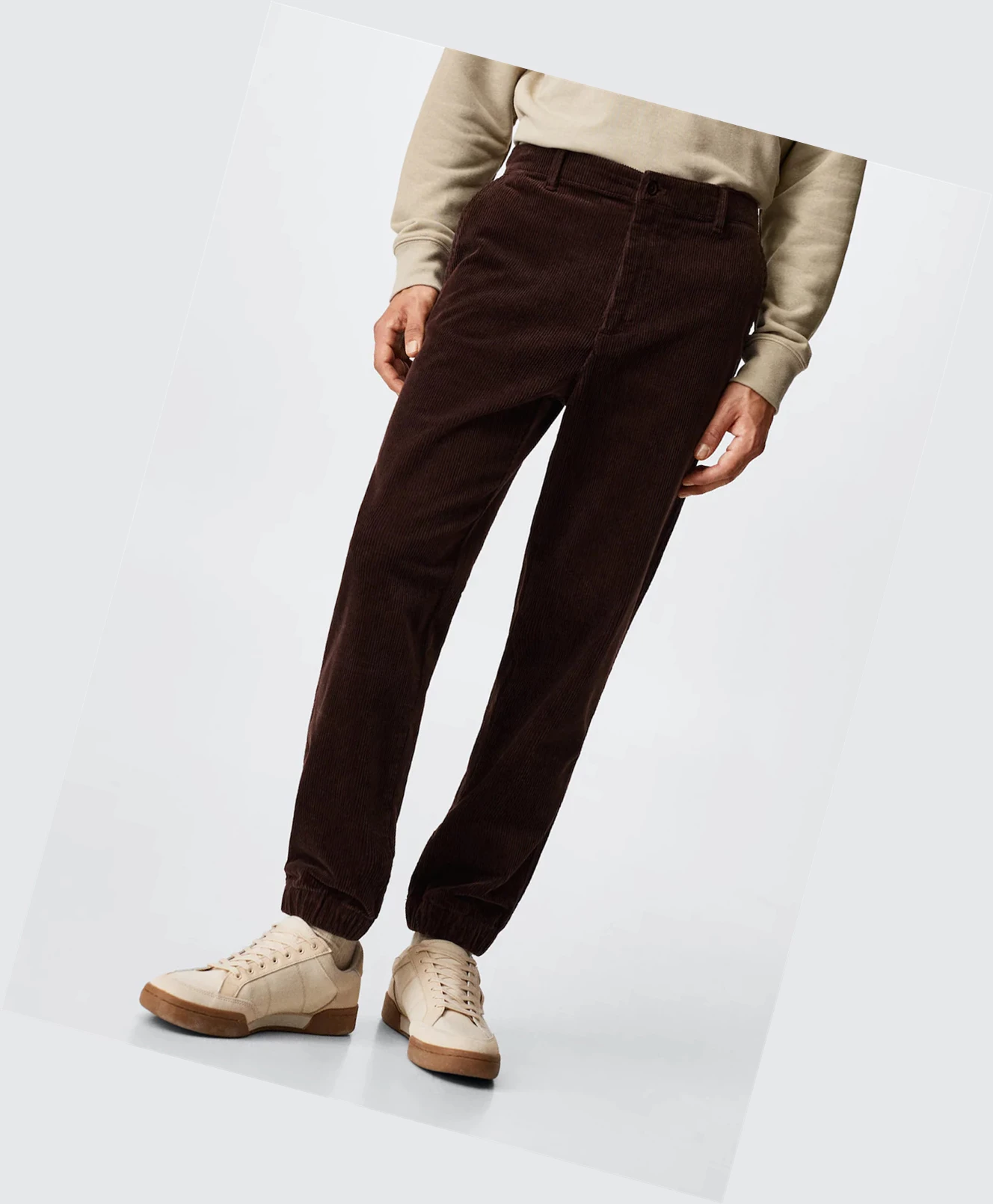 Jogger Nohavice Mango Corduroy Panske Wine | SK861057