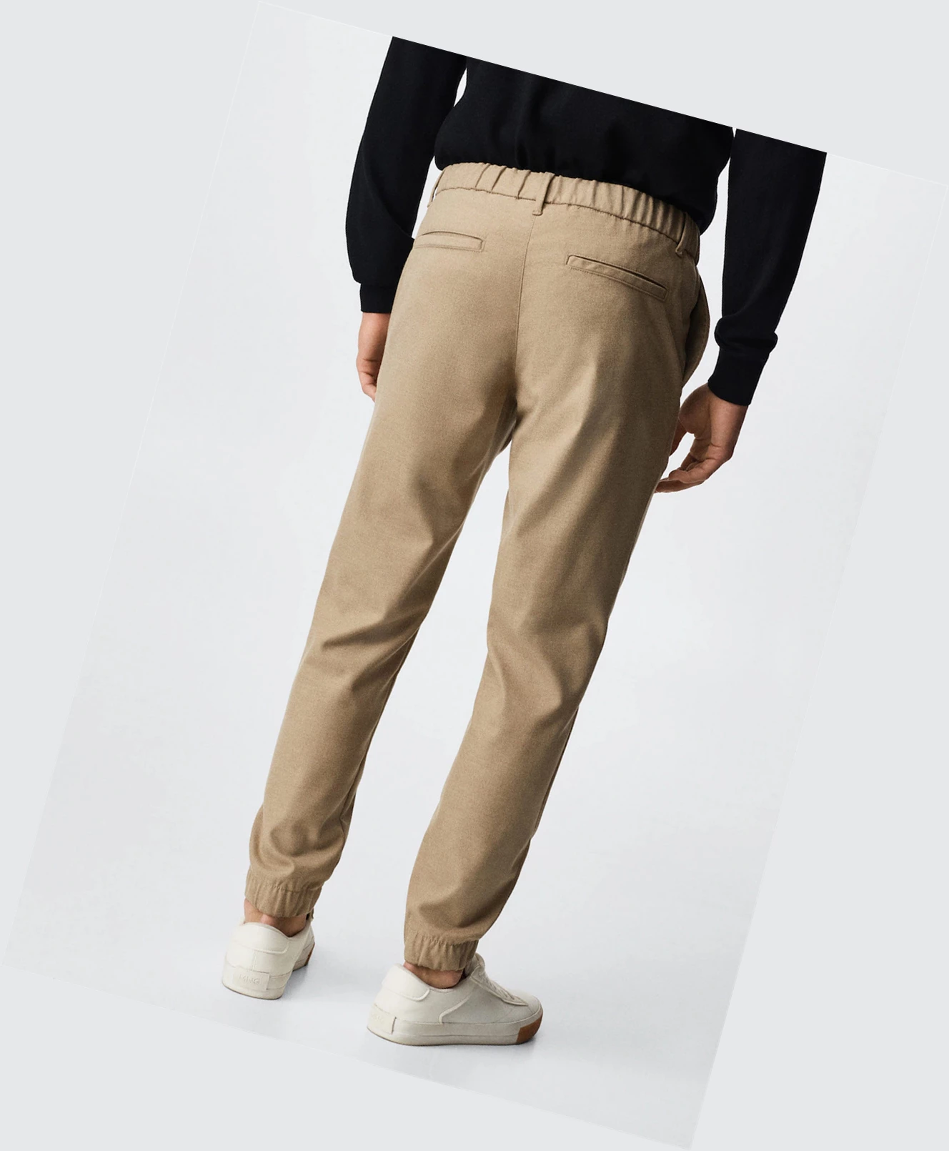 Jogger Nohavice Mango Twill Panske Béžové | SK861071