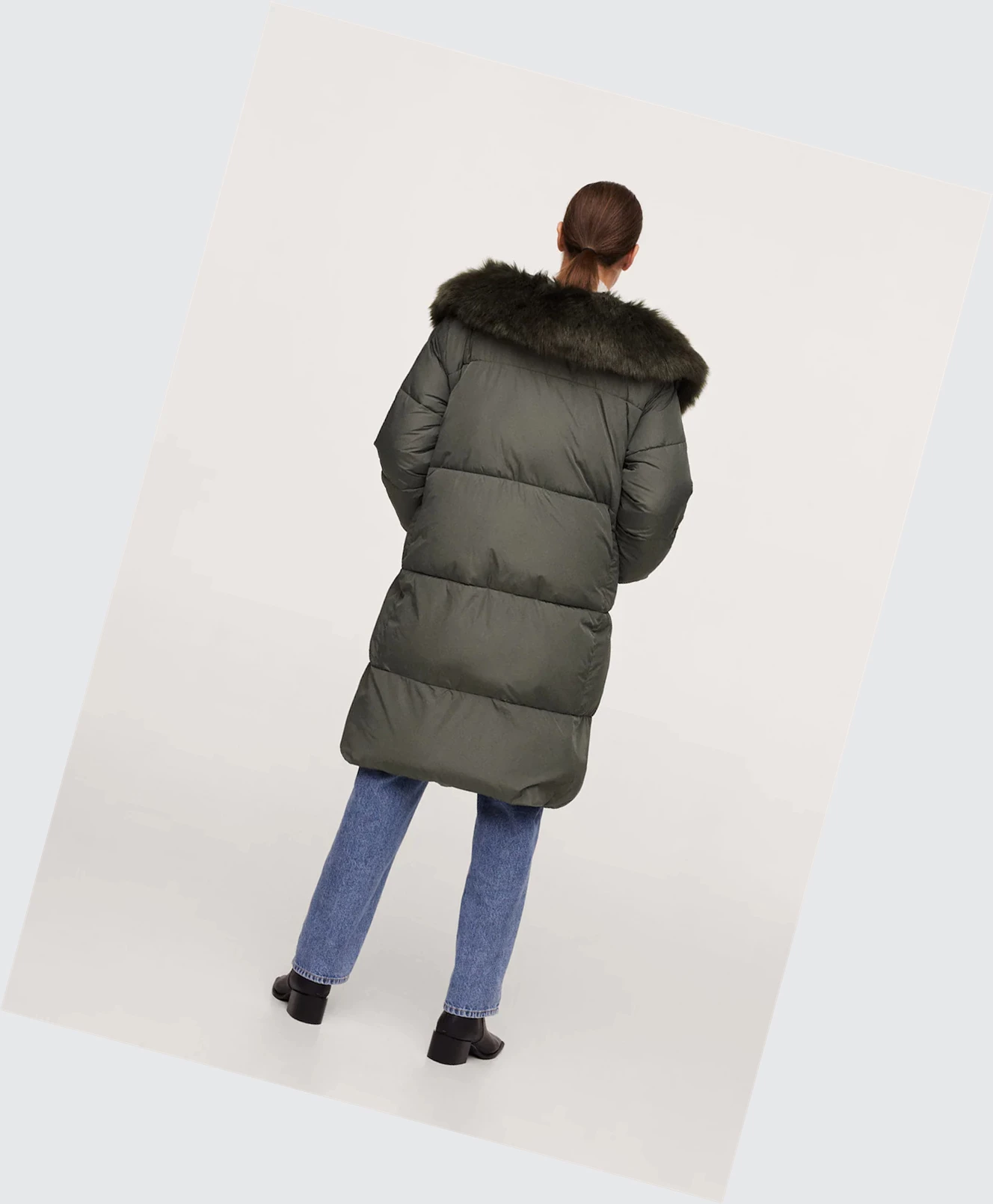 Kabáty Mango Fur Collar Prešívané Damske Hnede | SK860311