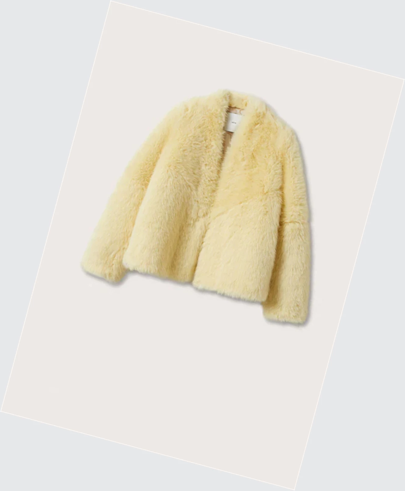 Kabáty Mango Oversize Faux-fur Damske Žlté | SK860347