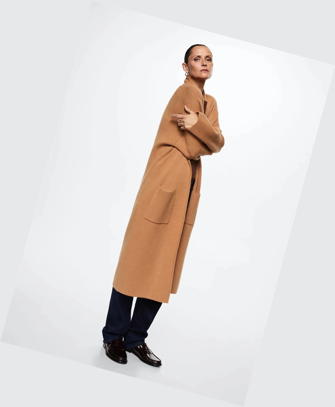 Kabáty Mango Oversized With Pockets Damske Camel | SK860279