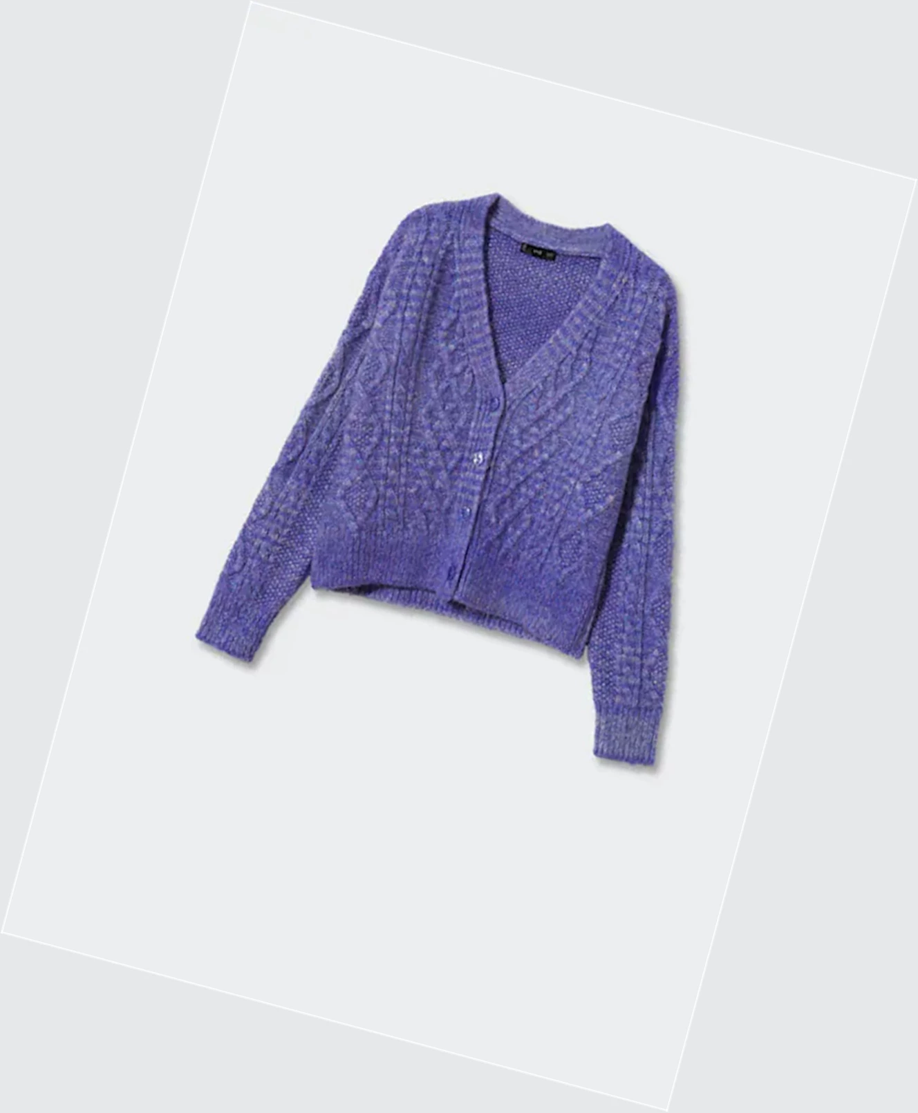 Kardigán Mango Button Knit Damske Lilac | SK860205