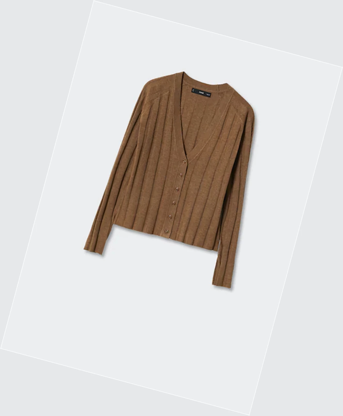 Kardigán Mango Buttoned Rebrovaný Damske Caramel | SK860223