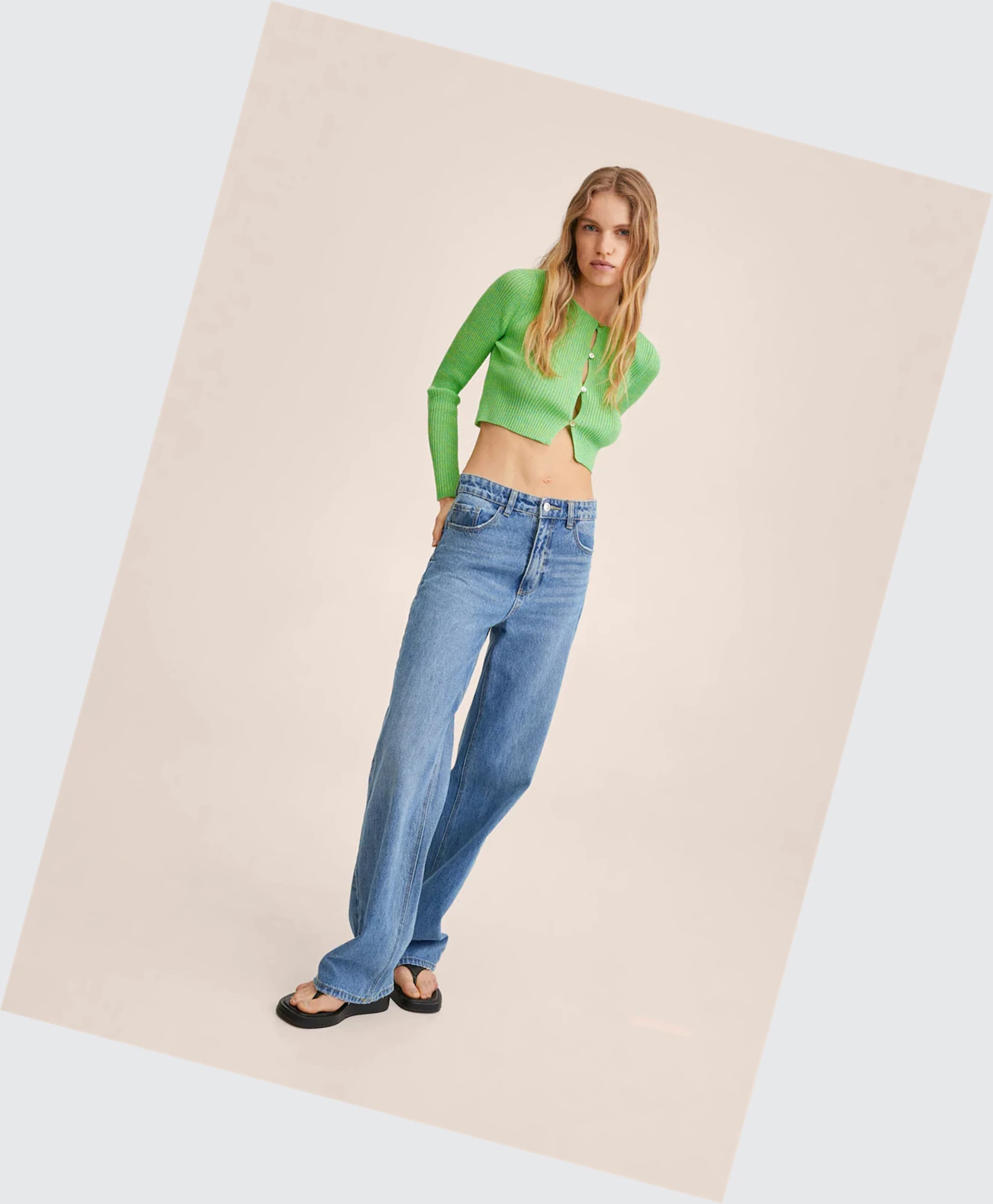 Kardigán Mango Pletené Cropped Damske Zelene | SK860154