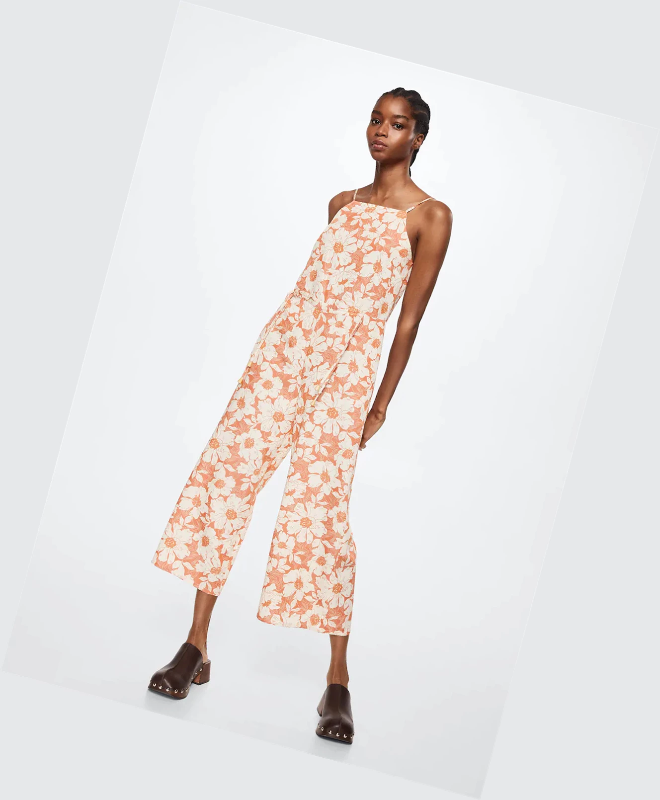 Kombinéza Mango Floral-print Long Damske Koralove Červené | SK861141