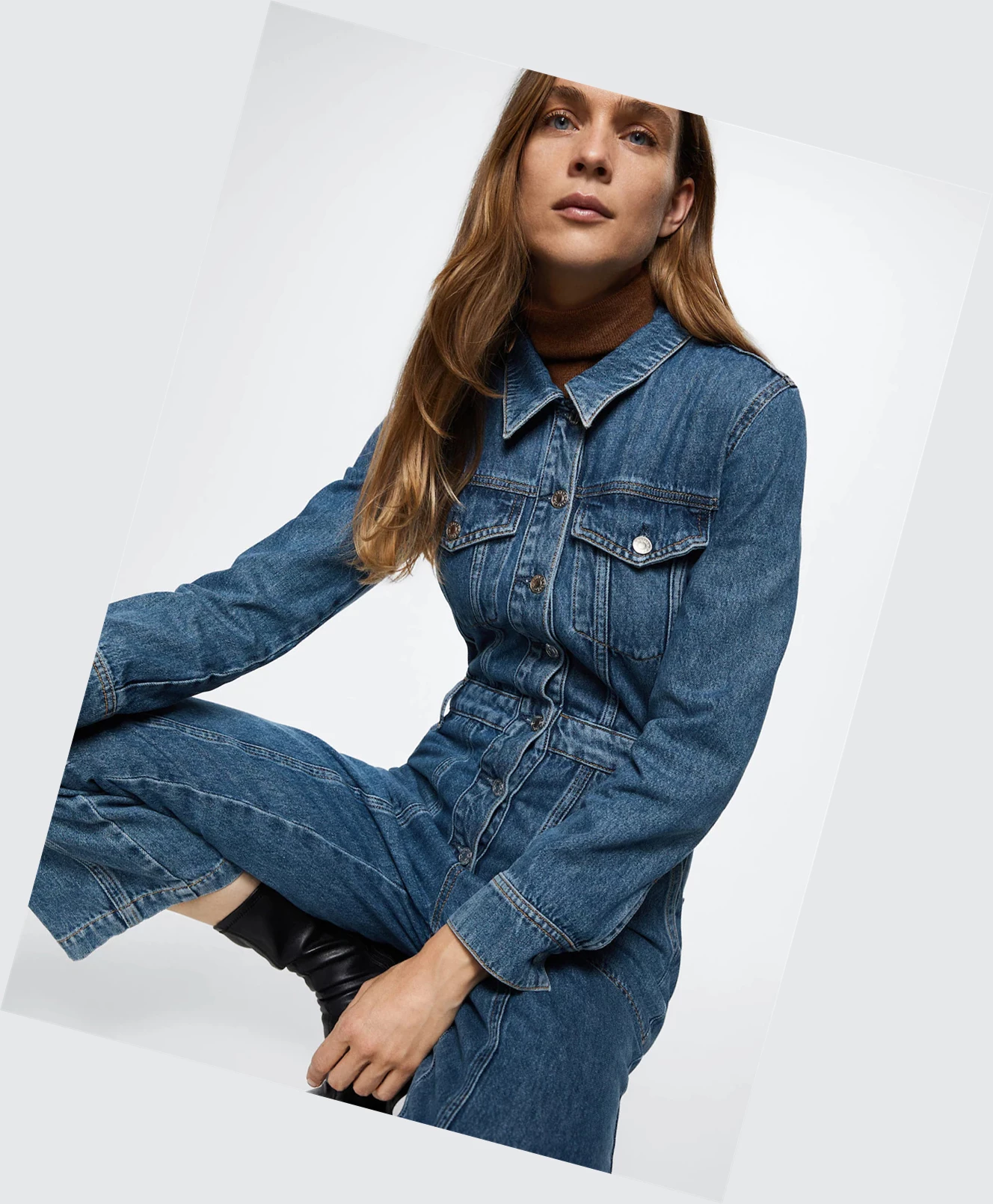 Kombinéza Mango Long Denim Damske Modre | SK861123