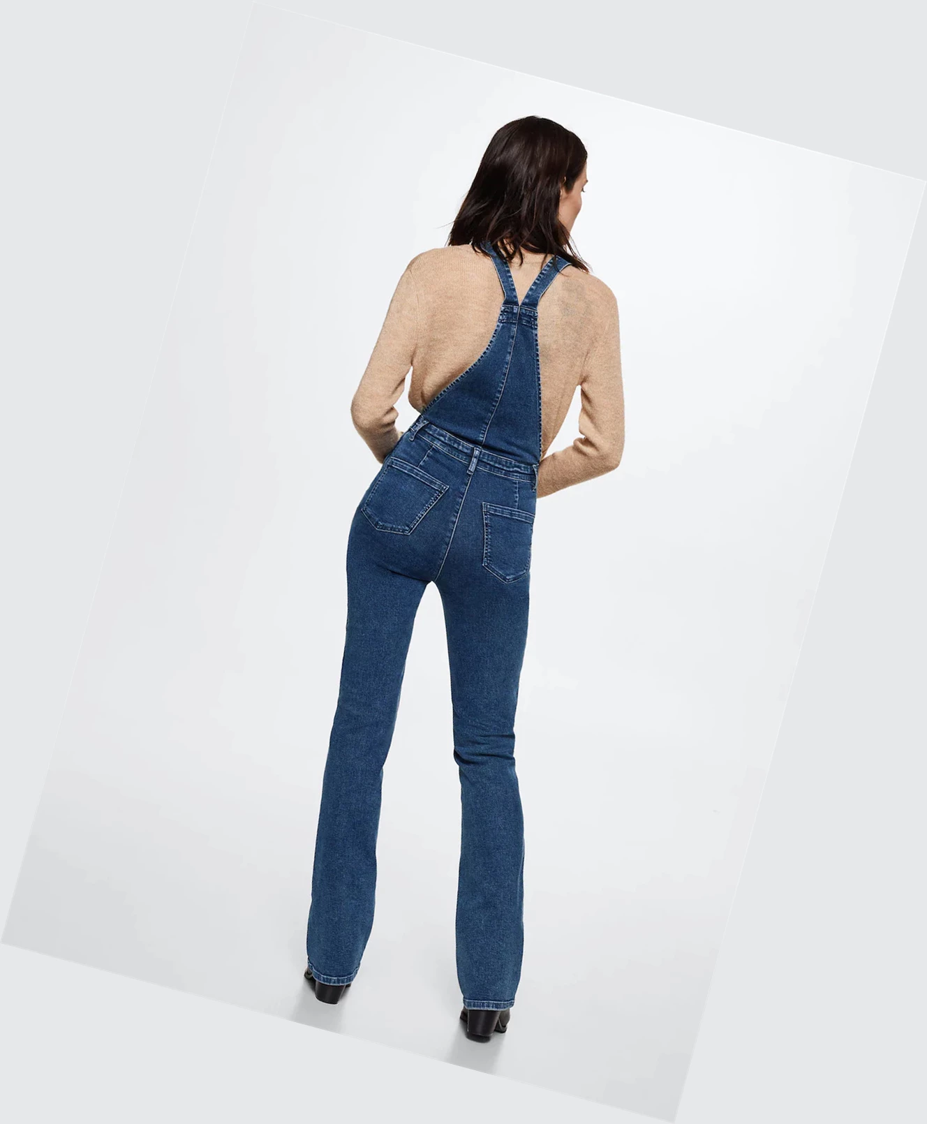 Kombinéza Mango Long Denim Dungarees Damske Tmavo Modre | SK861138