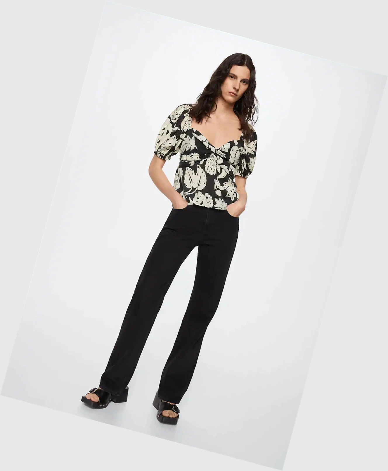 Kosele Mango Floral Flowy Damske Biele | SK861739