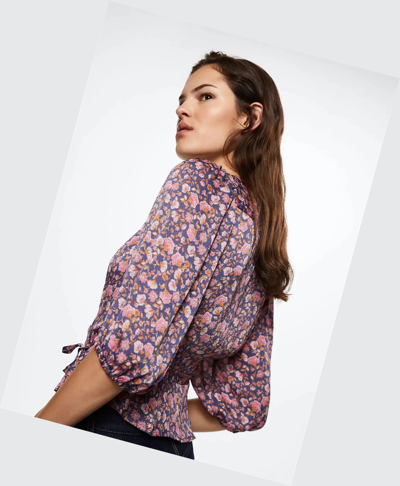 Kosele Mango Floral Flowy Damske Modre | SK861936