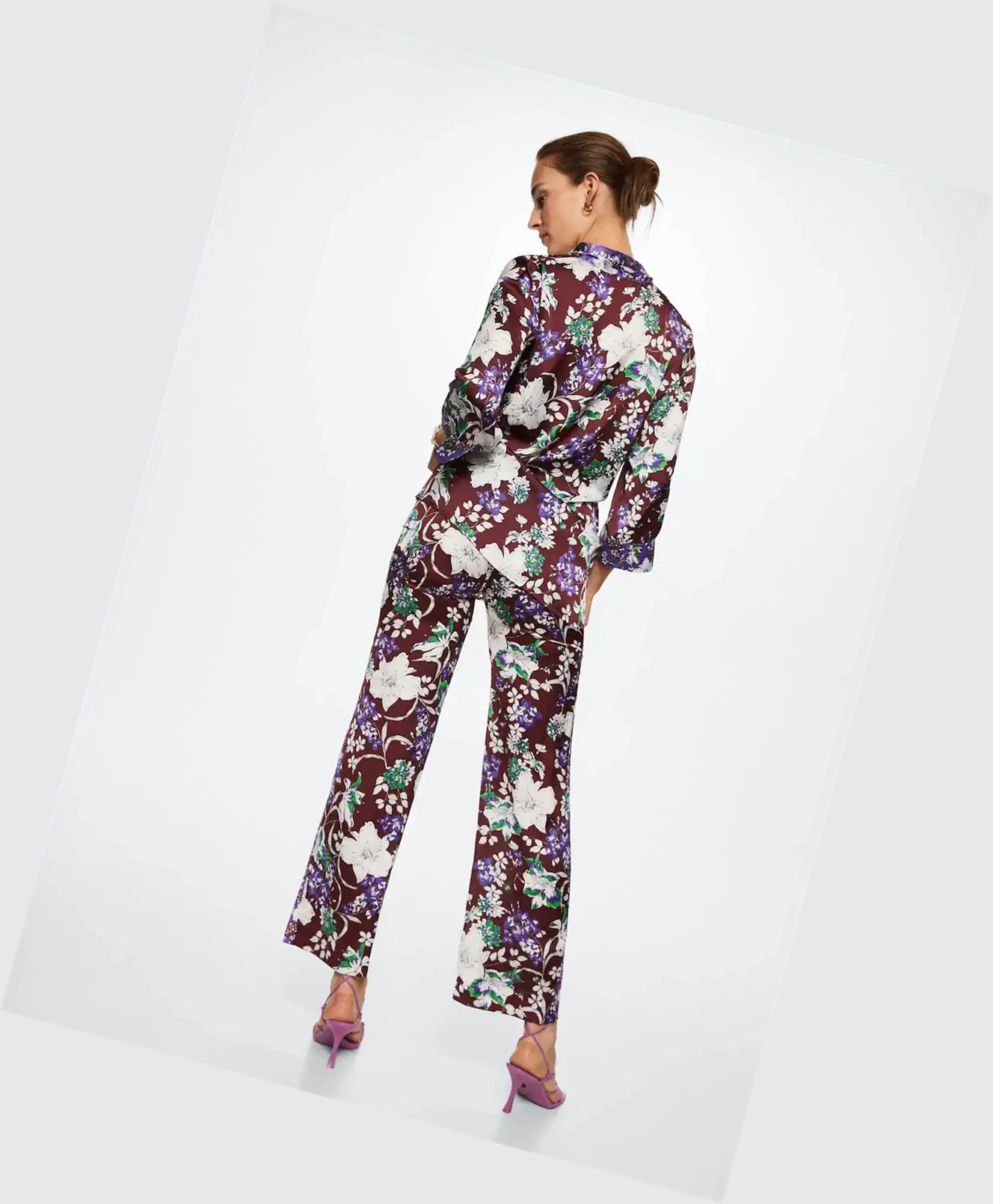 Kosele Mango Floral Print Damske Bordove | SK861697