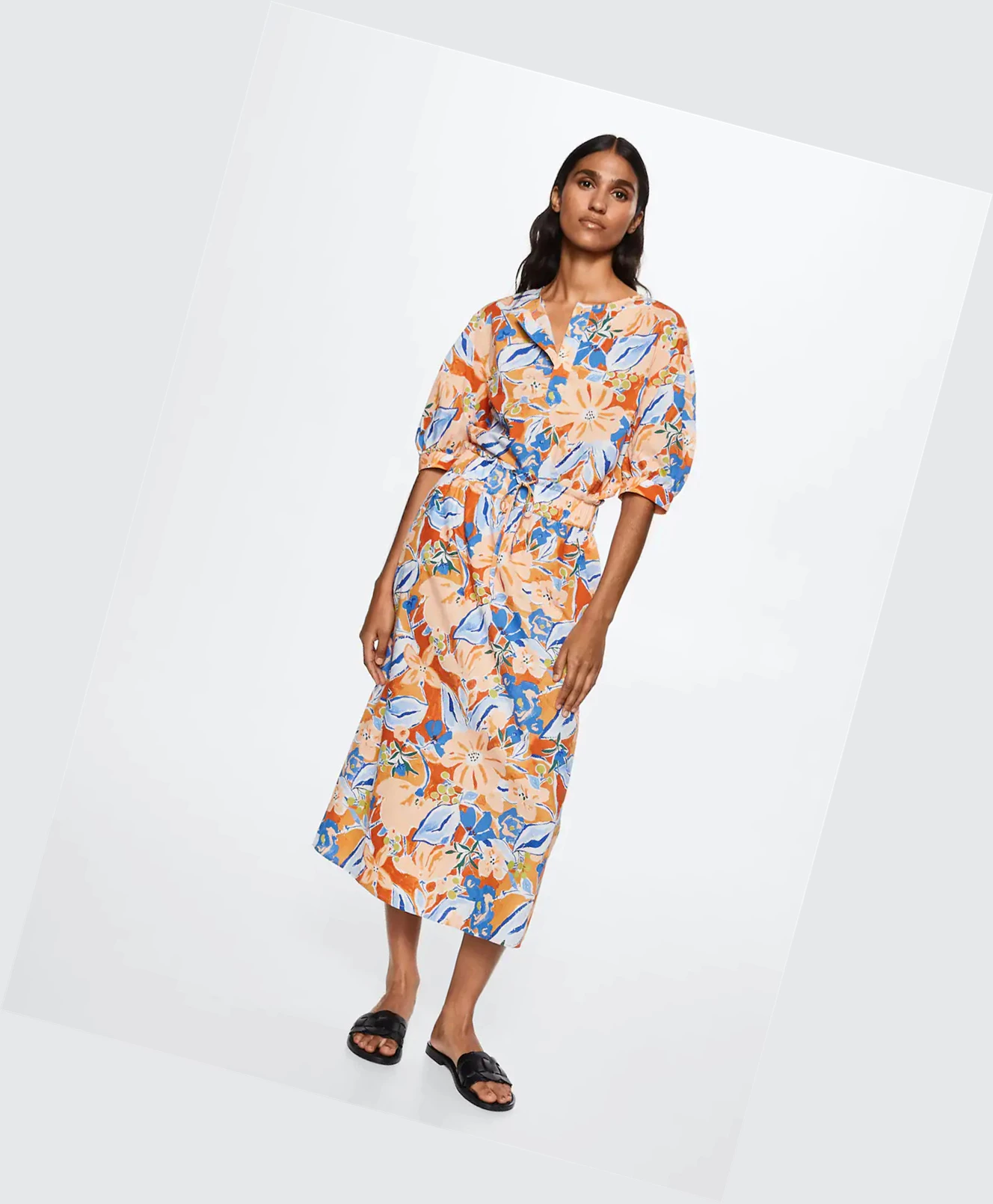 Kosele Mango Floral Print Damske Oranžové | SK862045