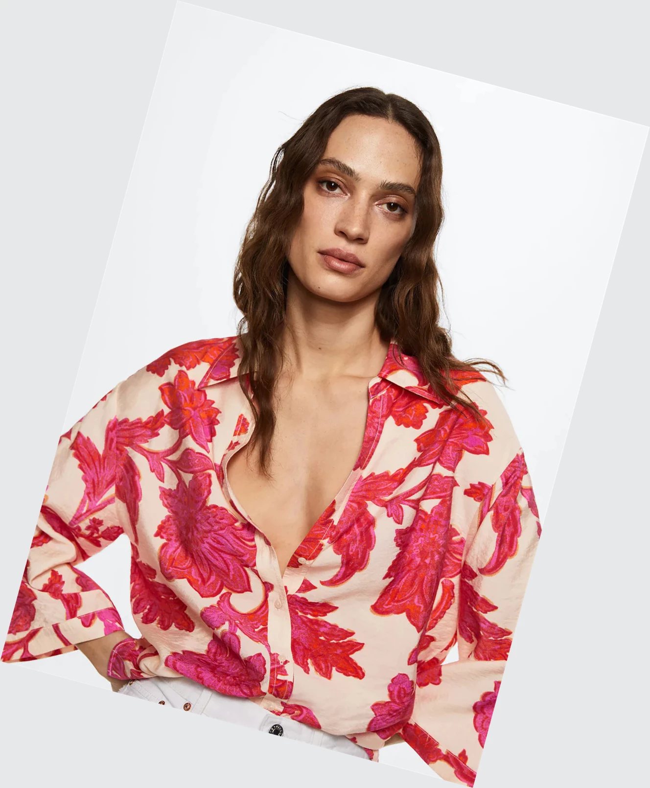 Kosele Mango Floral-print Flowy Damske Biele | SK861952