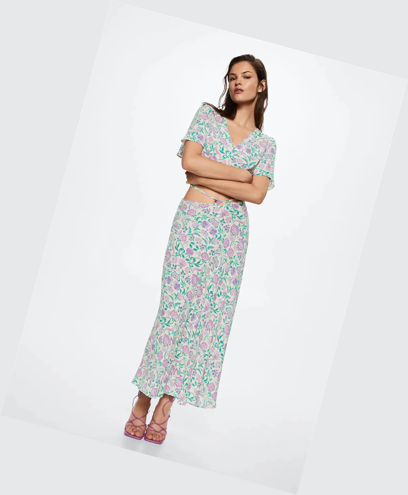 Kosele Mango Flowy Printed Damske Biele | SK861808