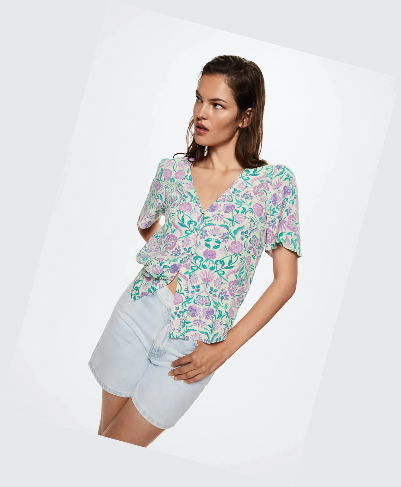 Kosele Mango Flowy Printed Damske Biele | SK861808