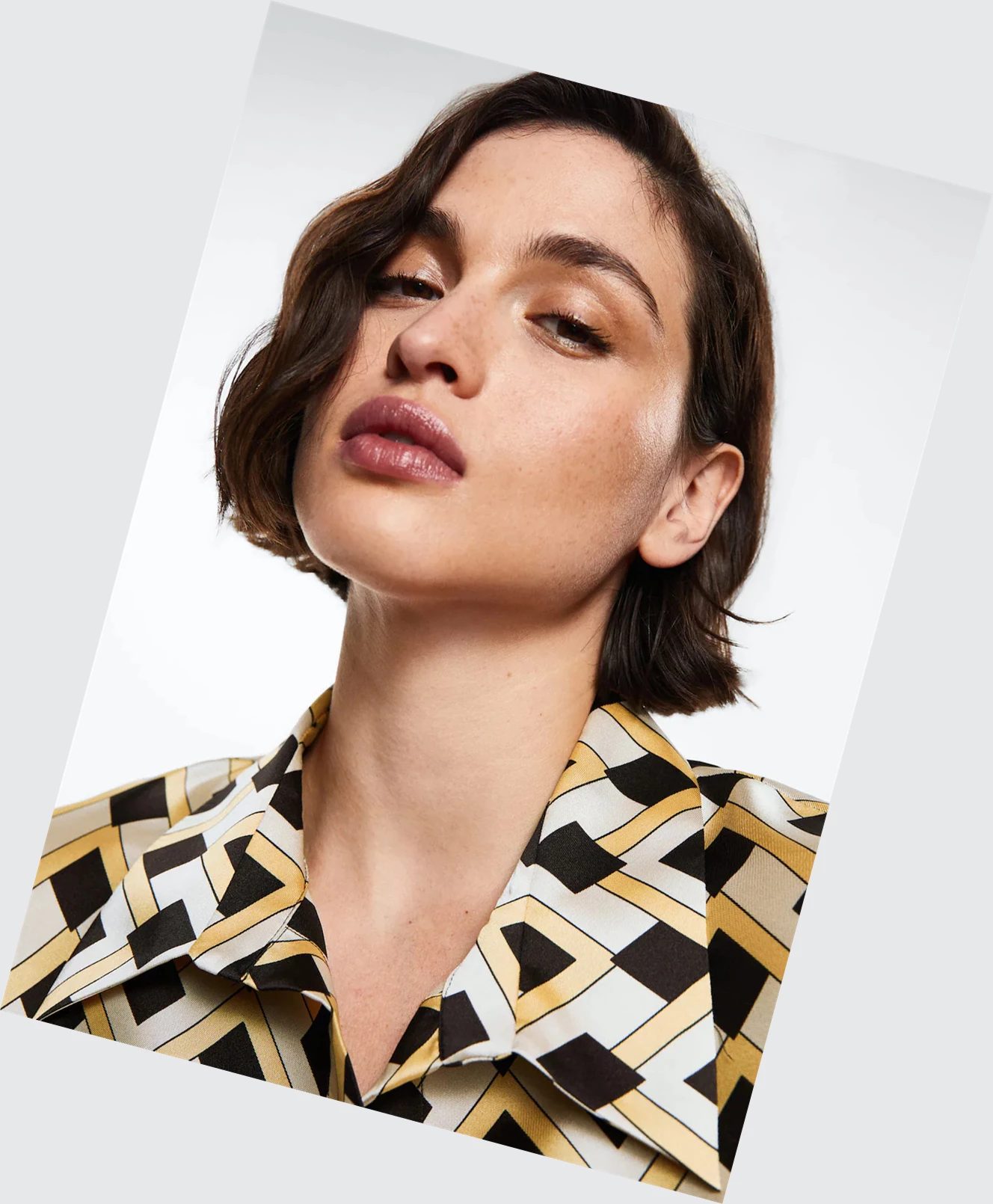 Kosele Mango Geometric Print Damske Žlté | SK861718