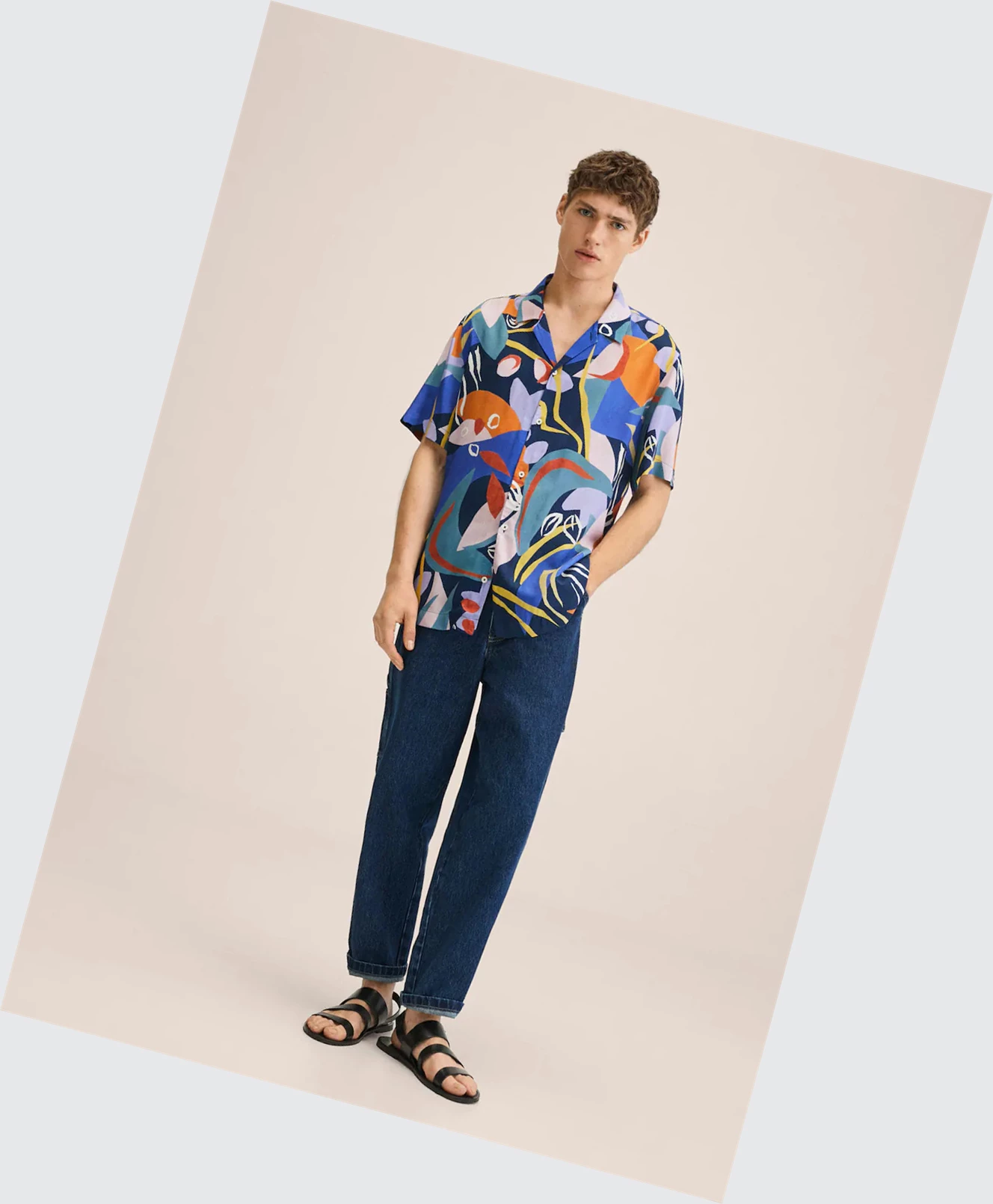 Kosele Mango Hawaiian Printed Panske Modre | SK861622