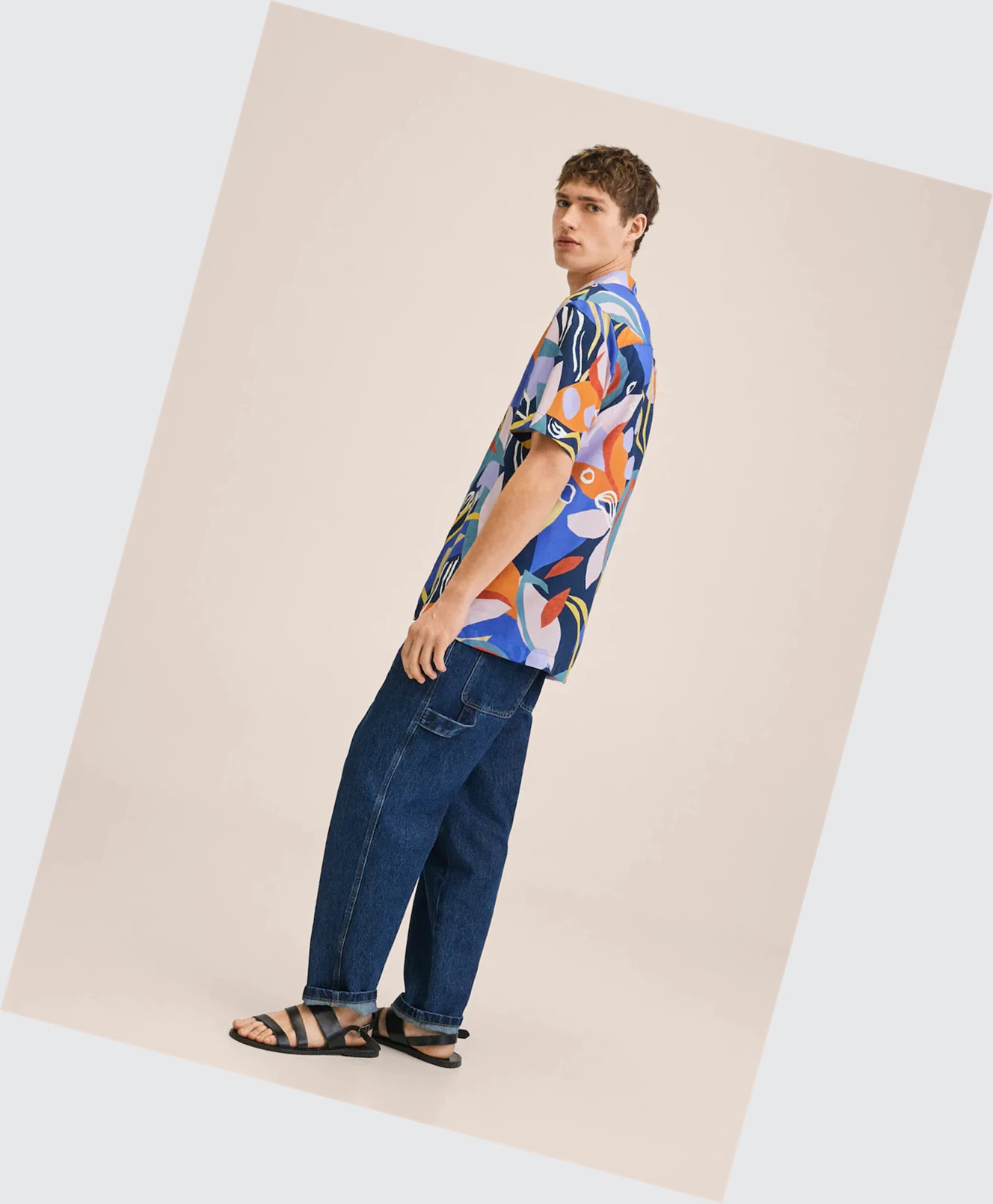 Kosele Mango Hawaiian Printed Panske Modre | SK861622