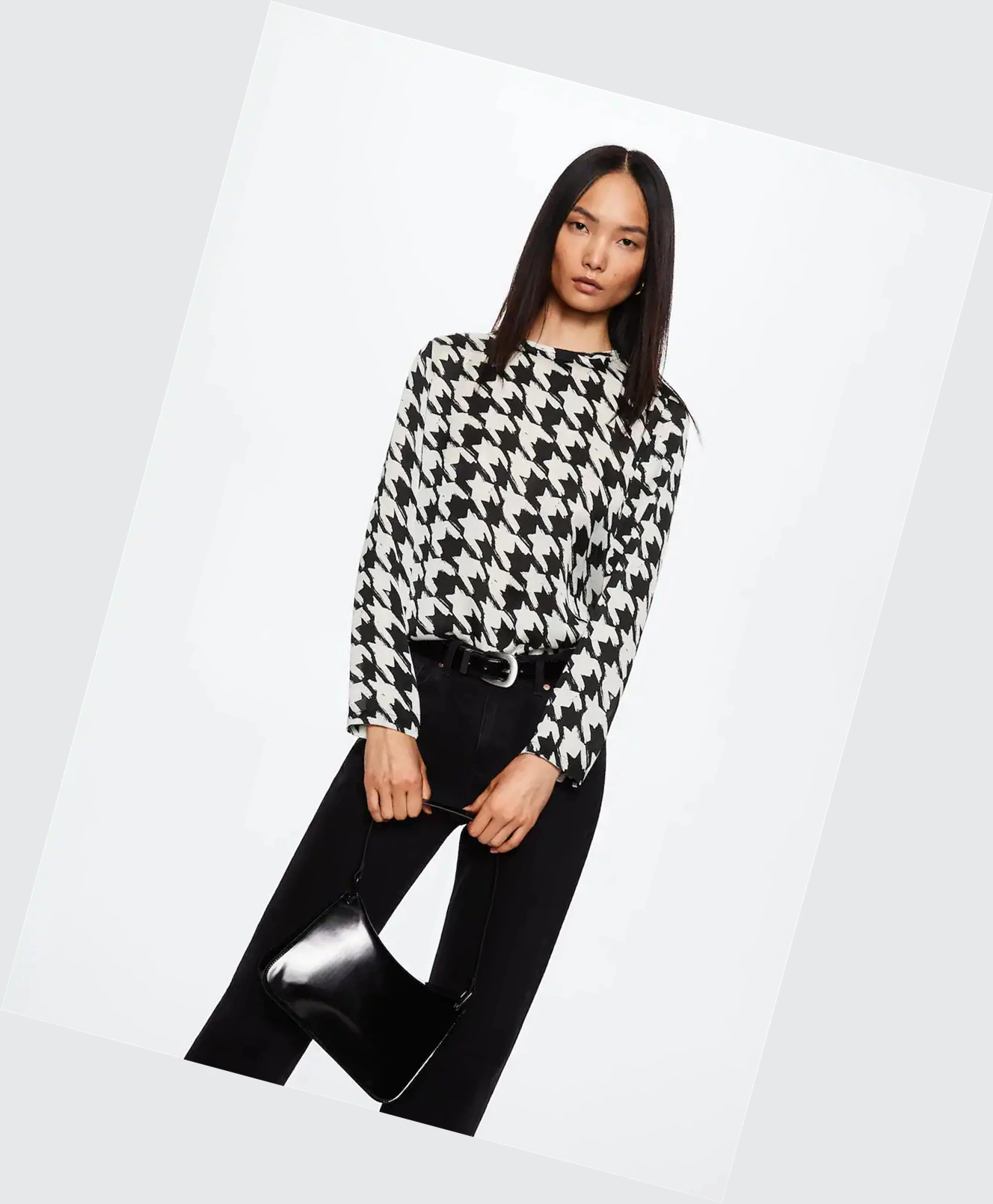 Kosele Mango Houndstooth Damske Biele | SK861635