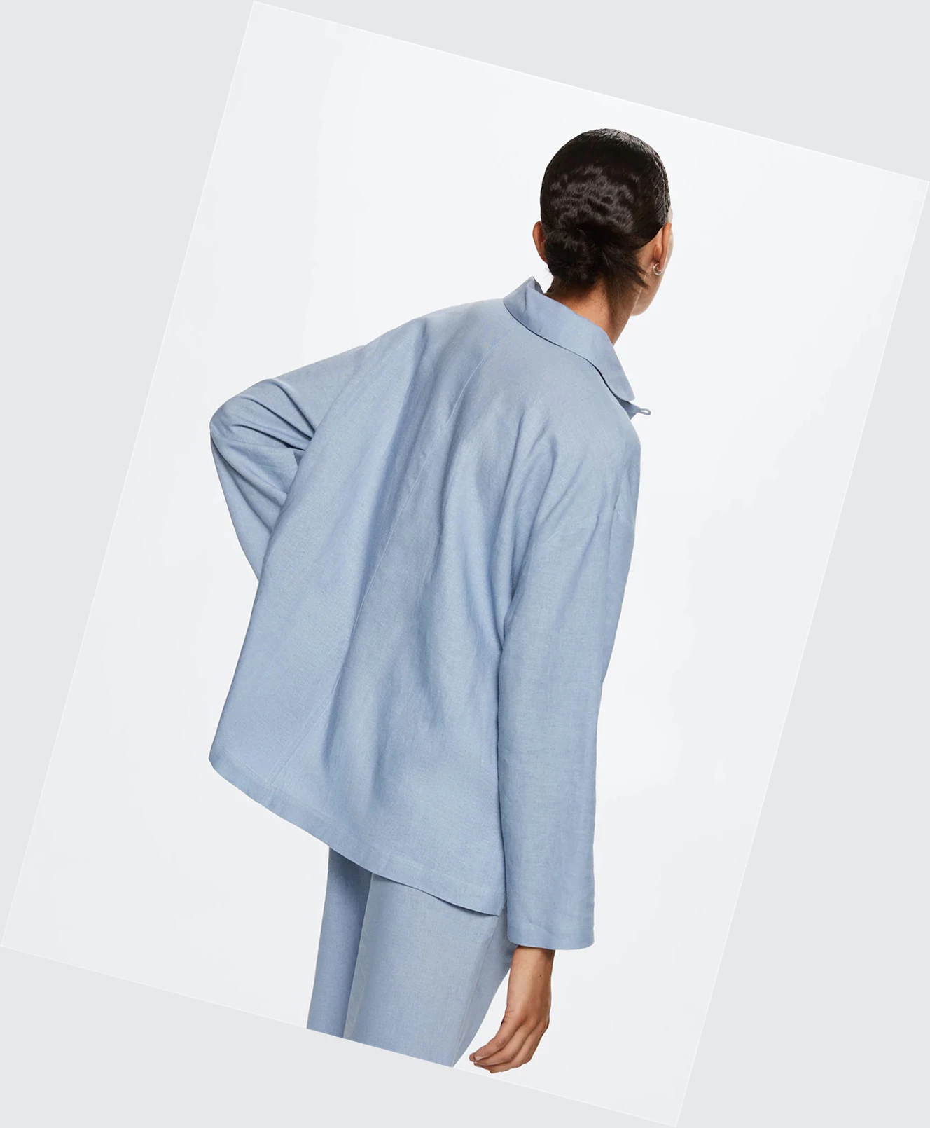 Kosele Mango Linen Pajama Damske Modre | SK861928