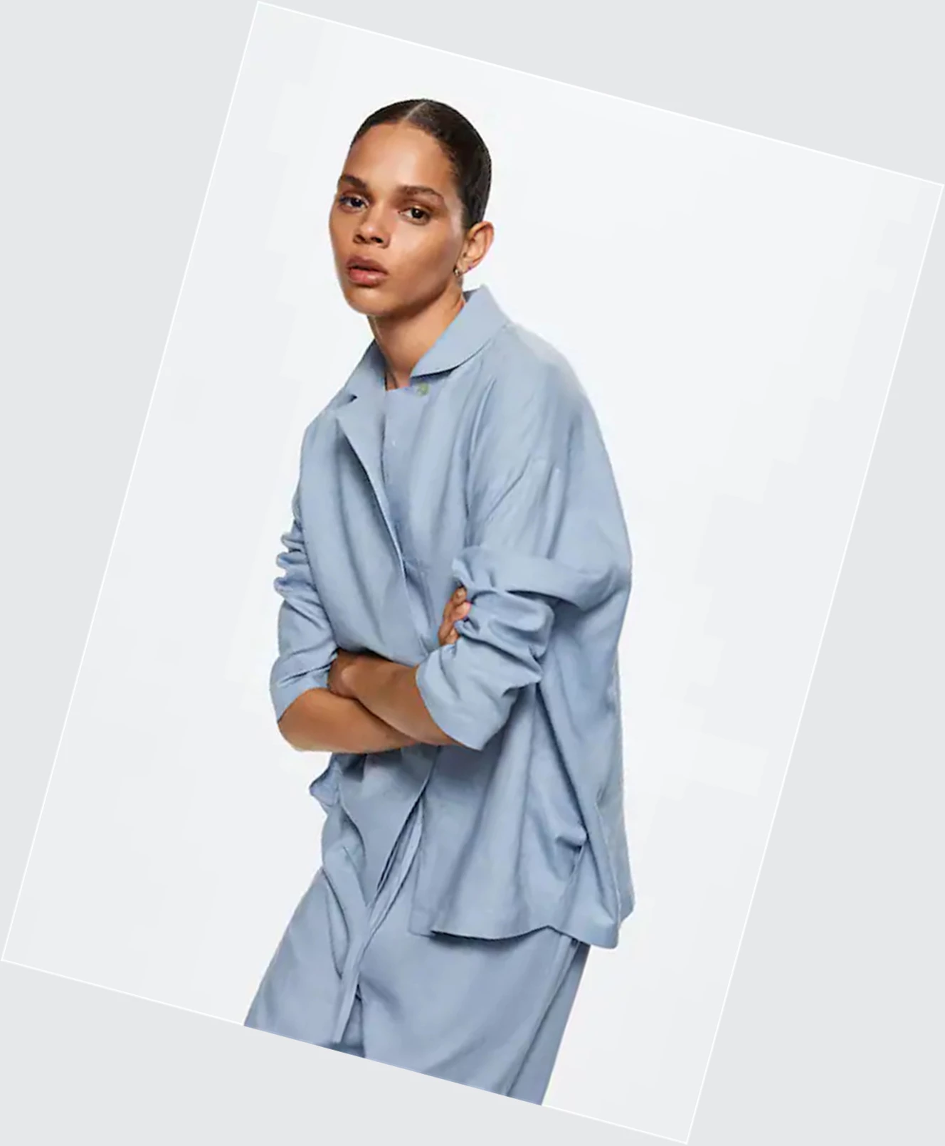 Kosele Mango Linen Pajama Damske Modre | SK861928