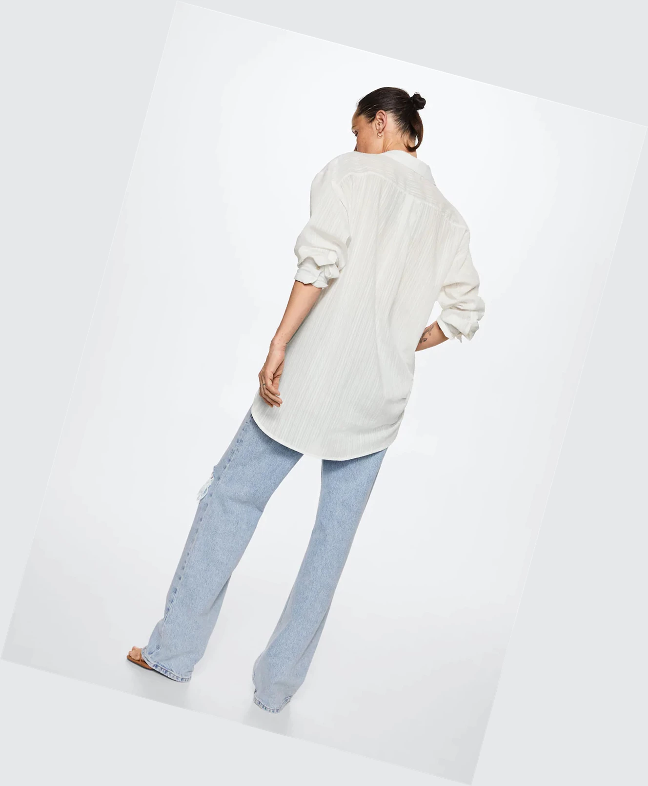 Kosele Mango Oversize Bavlnene Damske Biele | SK861768