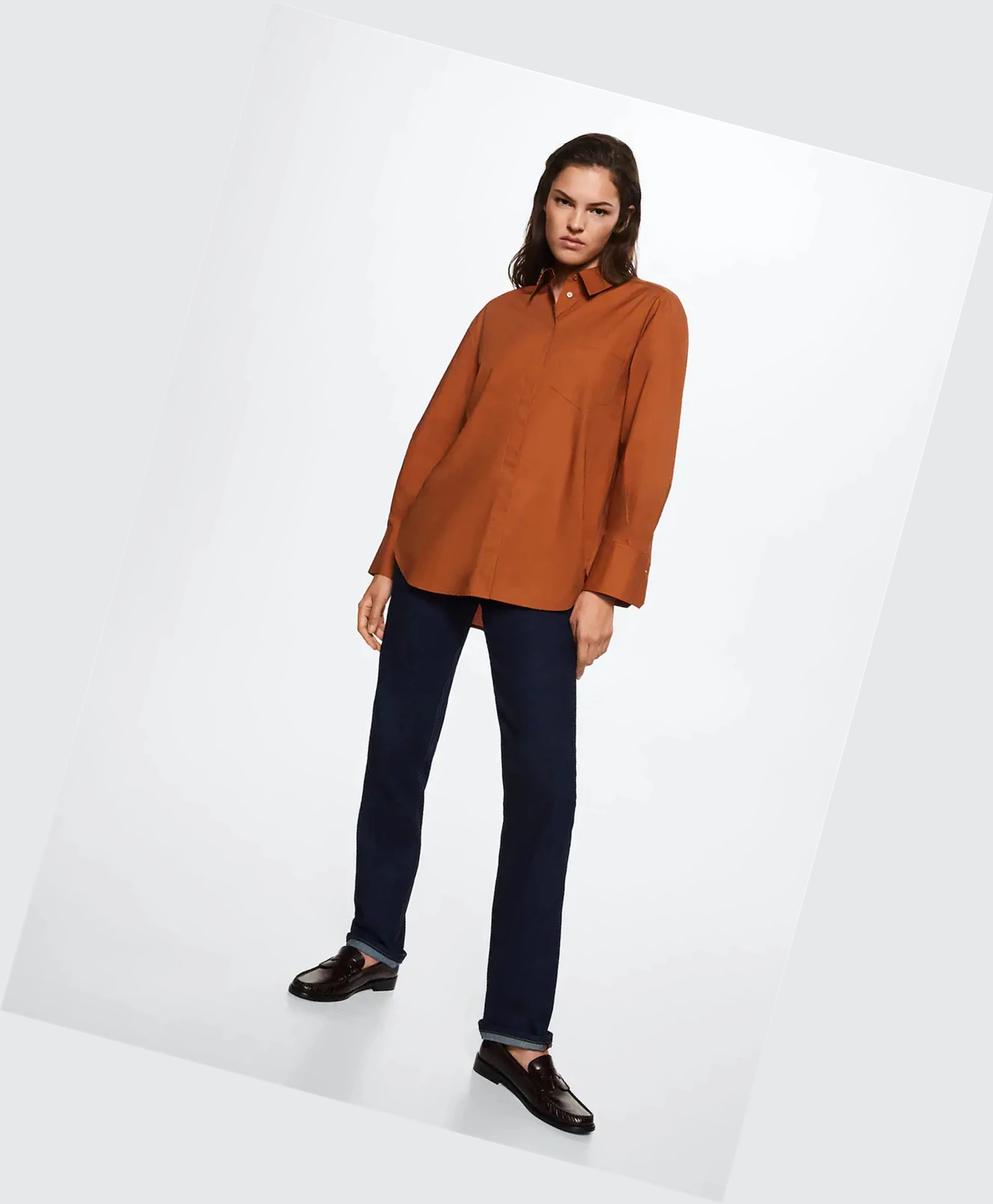 Kosele Mango Oversize Bavlnene Damske Russet | SK861737