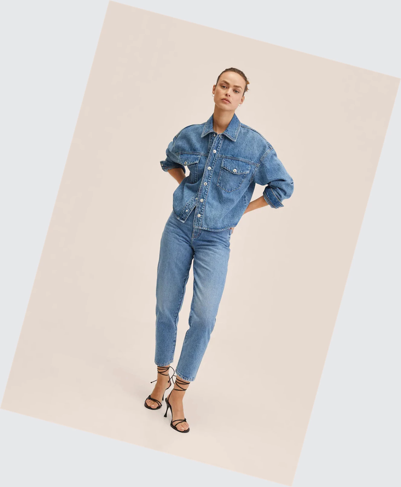 Kosele Mango Oversize Denim Damske Modre | SK861716