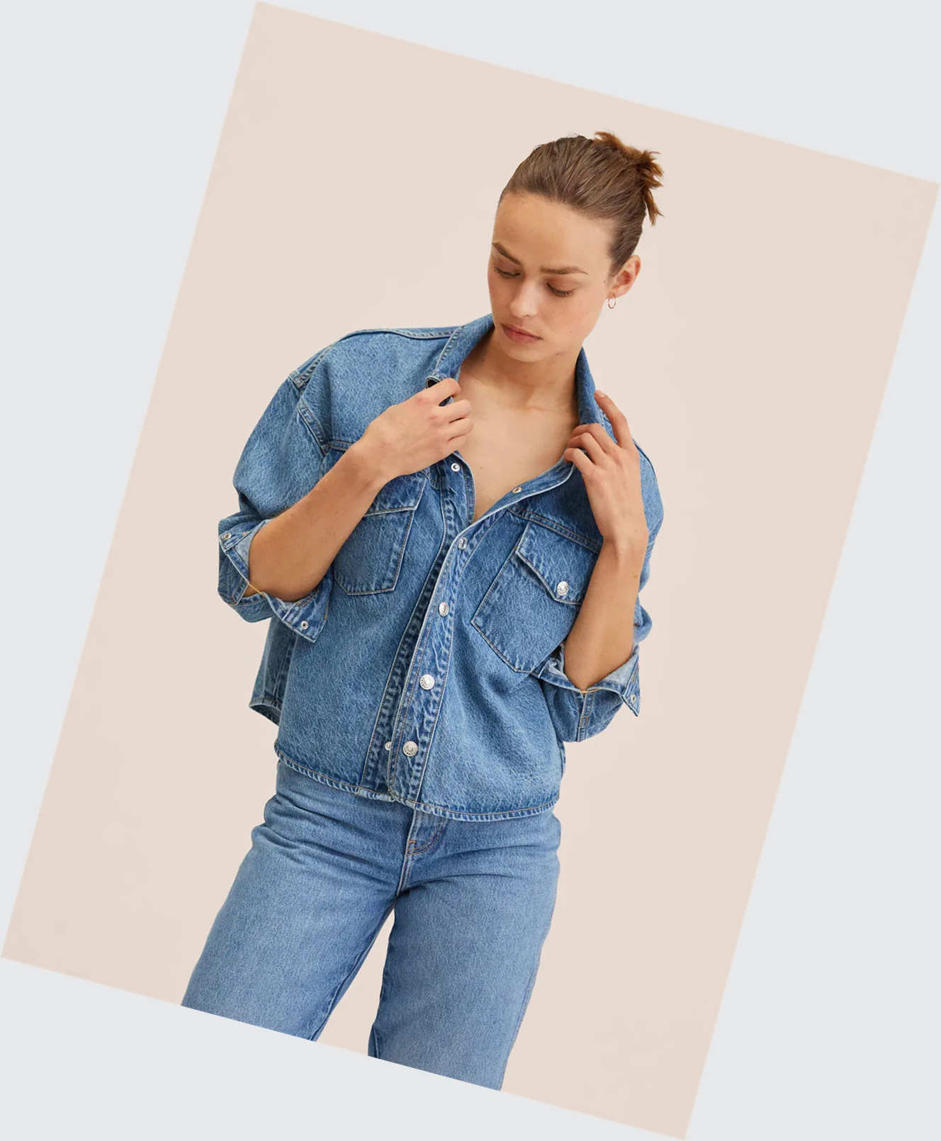 Kosele Mango Oversize Denim Damske Modre | SK861716