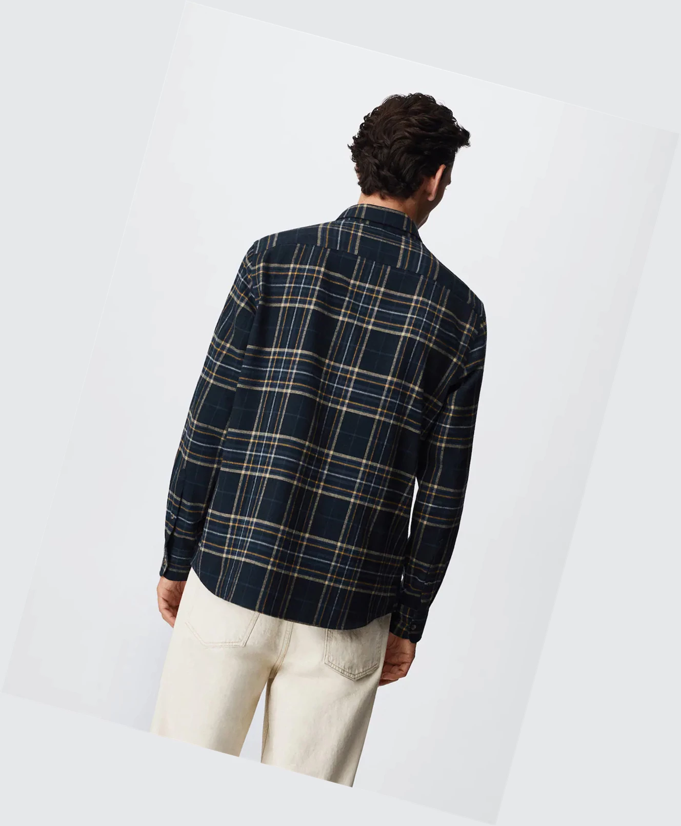 Kosele Mango Regular Fit Checked Flannel Panske Tmavo Námornícka Modrá | SK861749