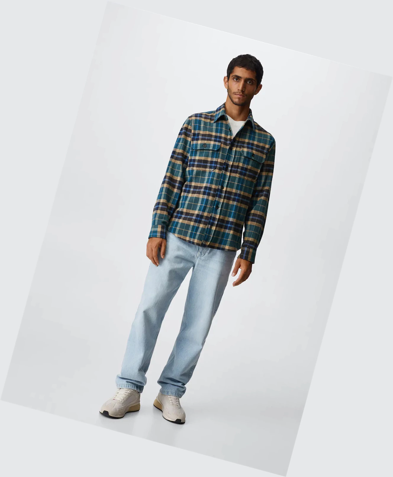 Kosele Mango Regular Fit Checked Flannel Panske Modre | SK861786