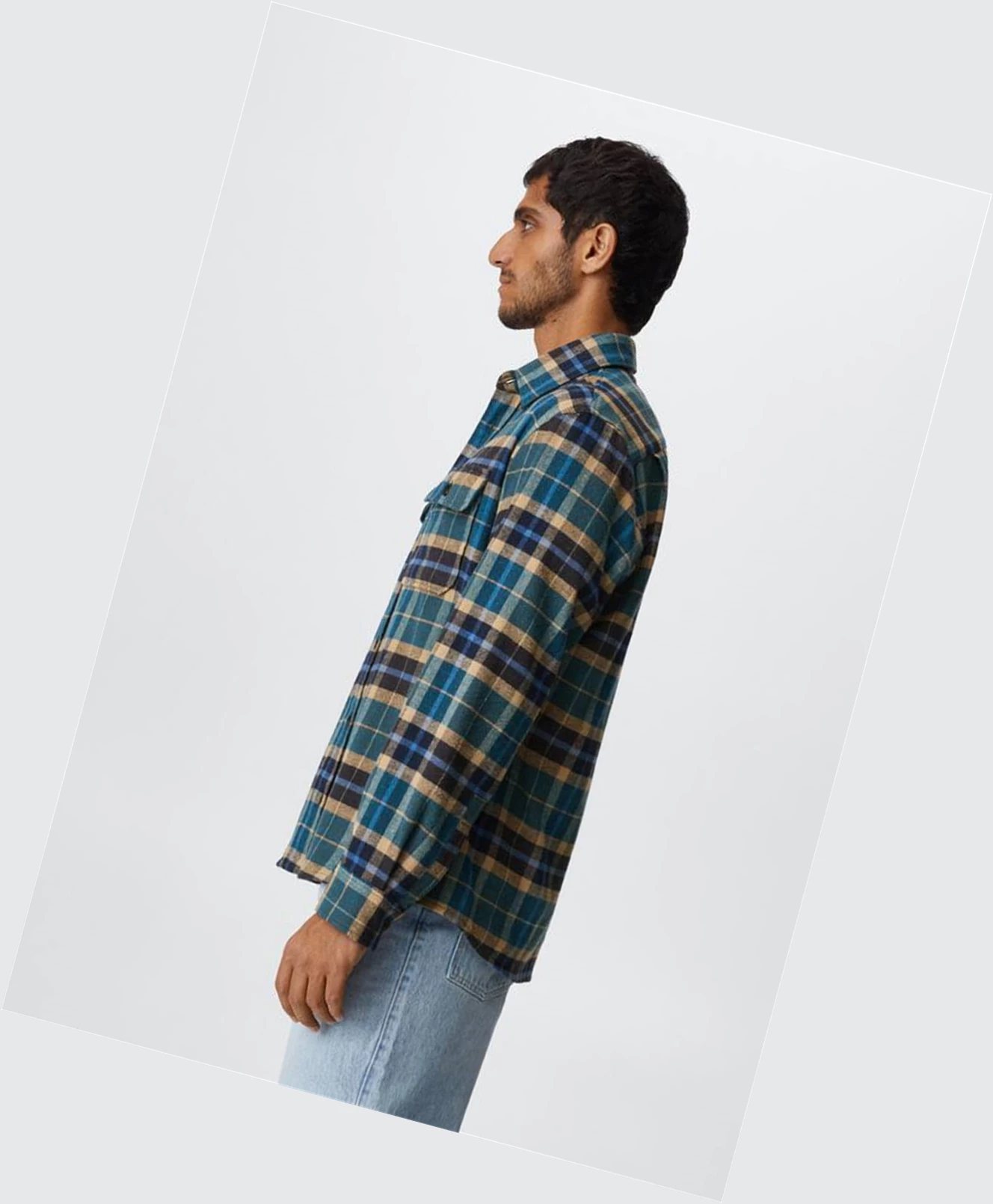 Kosele Mango Regular Fit Checked Flannel Panske Modre | SK861786