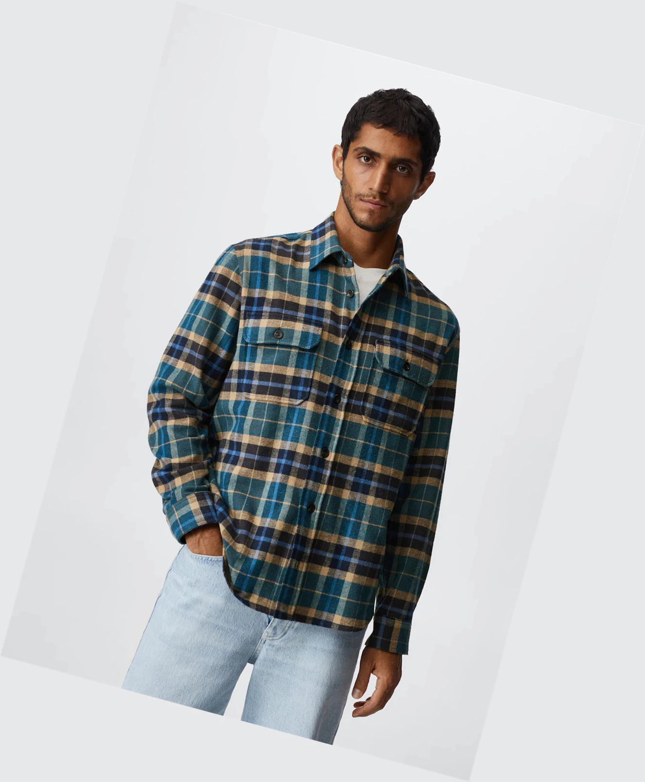 Kosele Mango Regular Fit Checked Flannel Panske Modre | SK861786