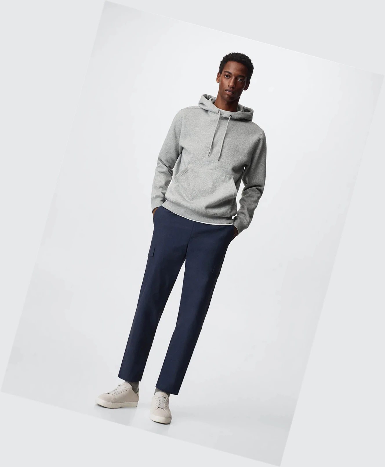 Mikiny Mango Hoodie Bavlnene Panske Svetlo Siva | SK862703