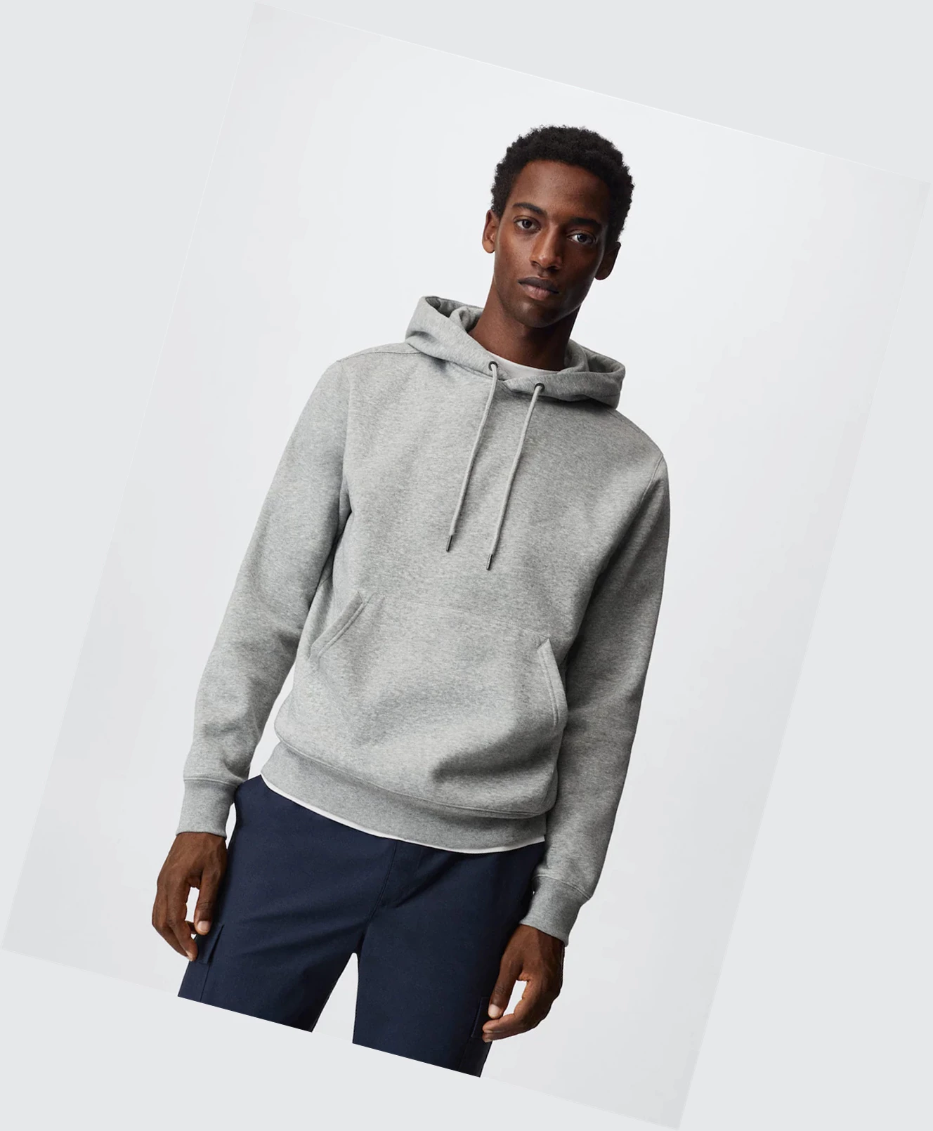 Mikiny Mango Hoodie Bavlnene Panske Svetlo Siva | SK862703