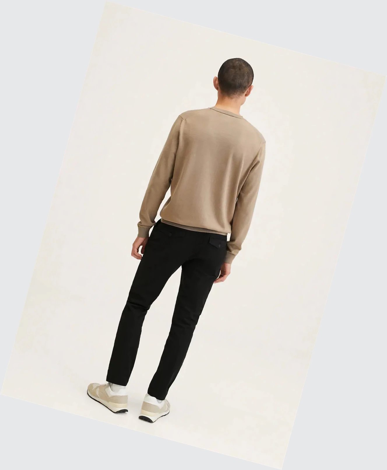 Nohavice Mango Bavlnene Tapered Crop Panske Čierne | SK861443