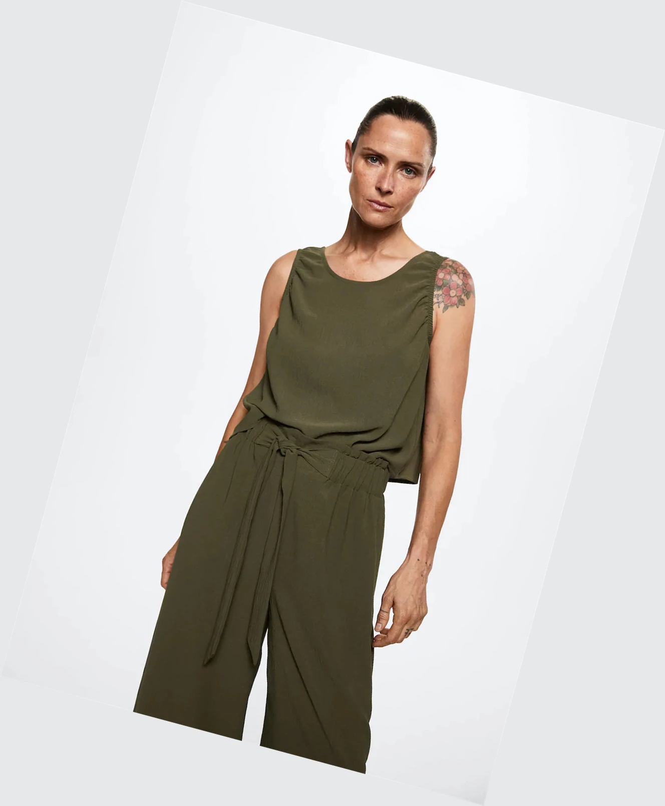 Nohavice Mango Bow Culottes Damske Hnedožltý | SK861283