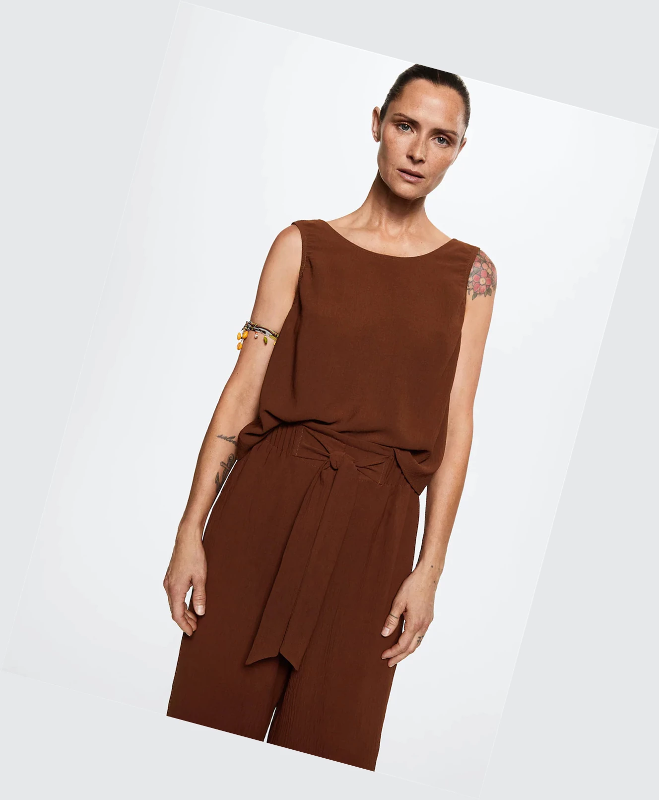 Nohavice Mango Bow Culottes Damske Oranžové | SK861427