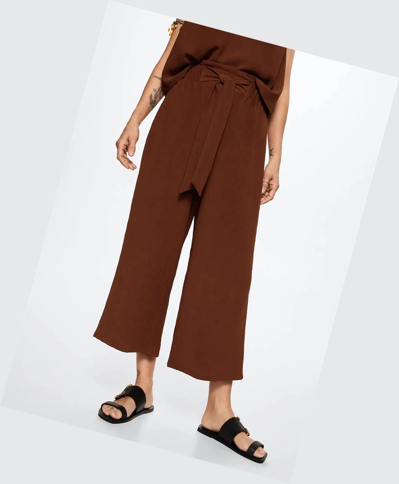 Nohavice Mango Bow Culottes Damske Oranžové | SK861427