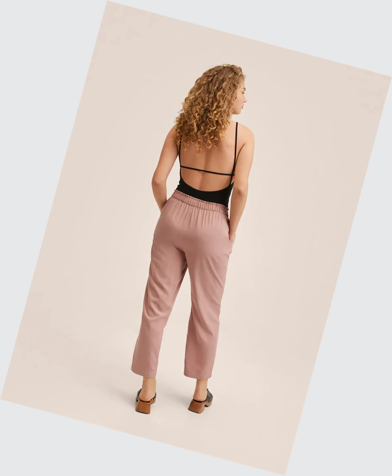 Nohavice Mango Elastic Pásom Crop Damske Ruzove | SK861465