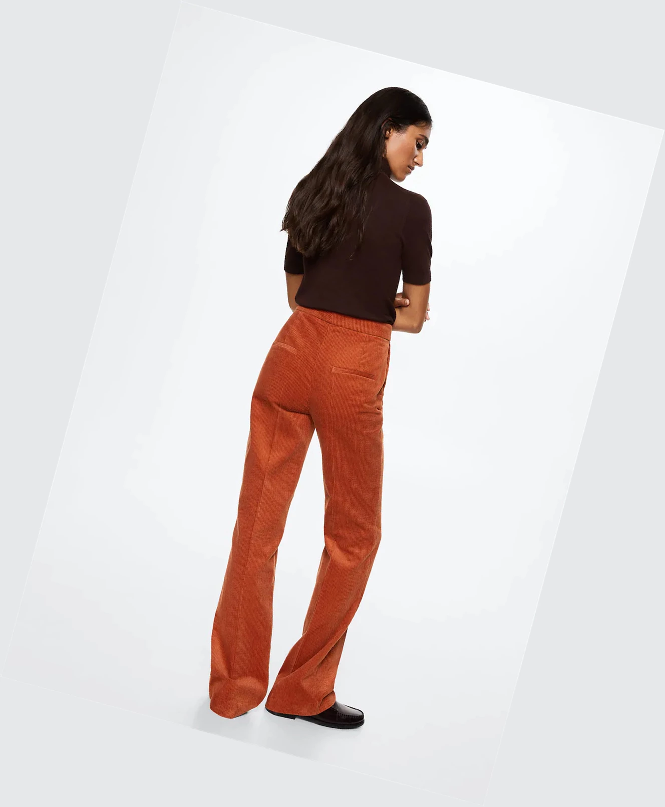 Nohavice Mango Flared Corduroy Damske Oranžové | SK861348