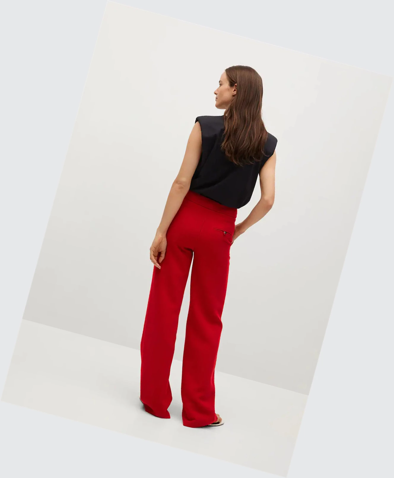 Nohavice Mango High-waist Palazzo Damske Červené | SK861523