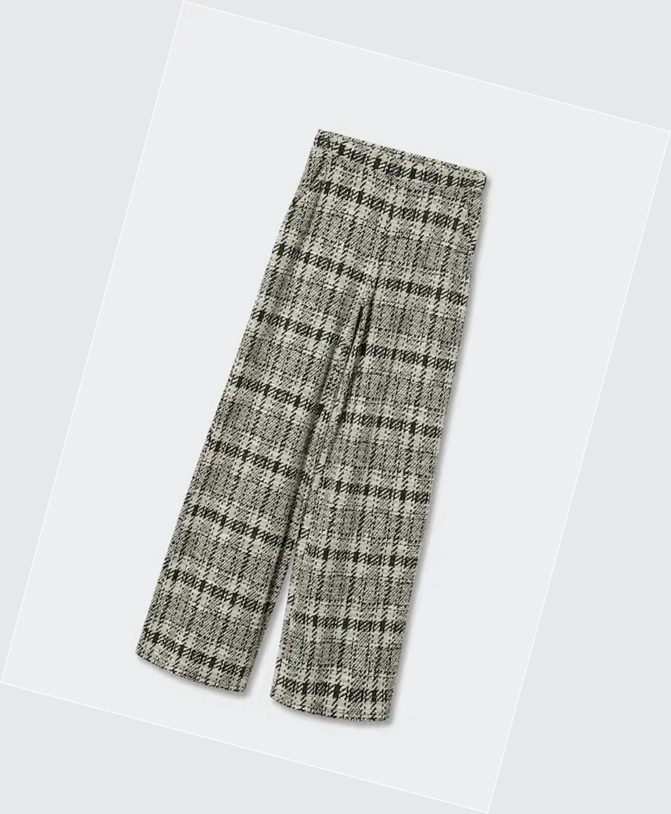 Nohavice Mango Plaid Tweed Damske Čierne | SK861376