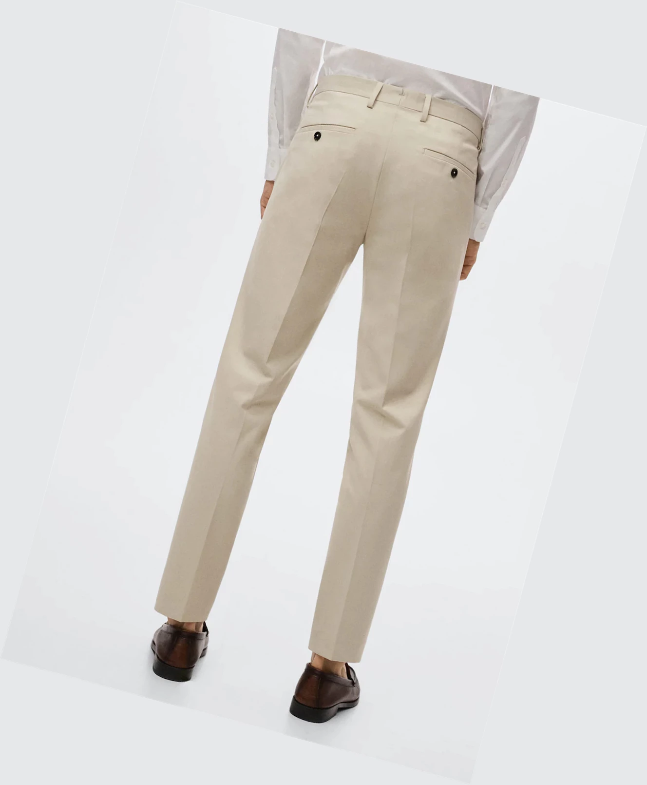 Nohavice Mango Super Slim Fit Panske Sand | SK861411